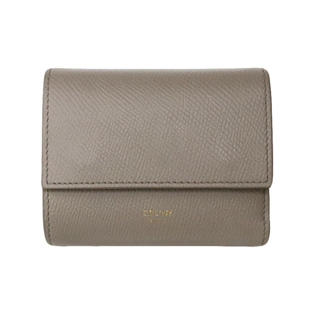 Celine Leather Wallet Gray Trifold Compact - Picture 2 of 8